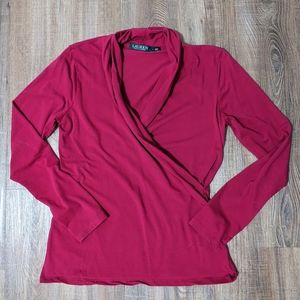 Ralph Lauren Women's fitted wrap blouse